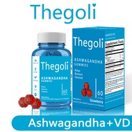 Thegoli Ashwagandha &amp; Vitamin D Gummy Improve Sleep and Mood Relieve Fatigue Stress Anxiety KSM-66 60 pcs