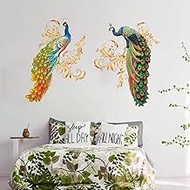 AnFigure Peacock Wall Stickers for Living Room Bedroom Bathroom Wall Decals Kitchen Bird Animal Pictures Mirror Tv Furniture Family Pictures Furniture Baby Boys Girls Home Peel and Stick Wall Decals