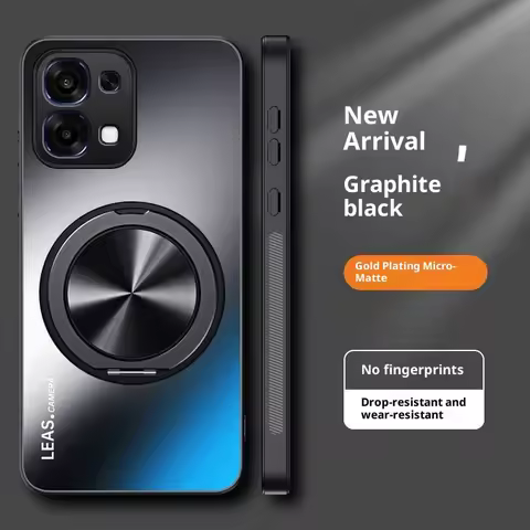 For oppo A6 Pro 4G 5G Case Luxury Acrylic Matte 360° Rotating Stand Back Cover For oppo F31 Shockpro