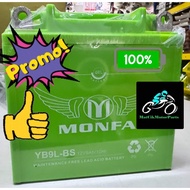 MONFA BATTERY/BATTERI YB9L-BS 12V9AH/12N9L-BS/12N9 (10 HOURS) BATTERI GEL/BATTERI KERING BATTERY YB9