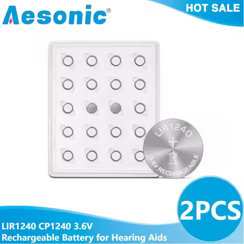 2pcs/lot New LIR1240 CP1240 3.6V Lithium Rechargeable Battery Replacement for Hearing Aid Battery 12