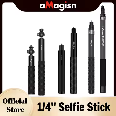 aMagisn 1/4’’ Selfie Stick Ball Head / Aluminum / Carbon Fiber Extendable Telescopic Pole for Gopro 