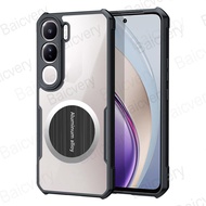 For VIVO Y31 5G V2521 / Y21D 4G With Magnetic Metal Plate Sticker Clear Acrylic Cover