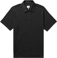 Men's Solid Black Classic Flame Polo Shirt Short Sleeve T-Shirt