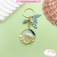 LANFY Car Key Chain, Zinc Alloy Sea Horse Key Ring,  Durable Conch Shiny Pendant Bag Charm Pendant DIY Jewelry Decorate