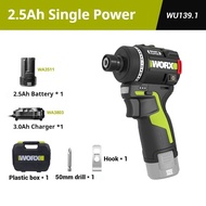 WORX WU139 2.5Ah Battery 3.0Ah Charger New versions 12V Lightweight Cordless Brushless Screwdriver 5