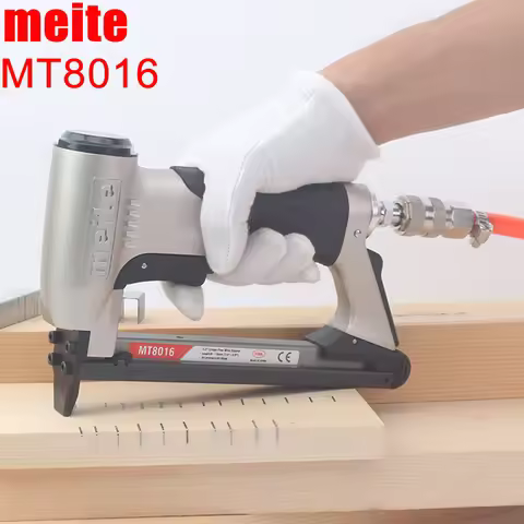 meite MT8016 21ga. Pneumatic 12.8mm Crown Fine Wire Stapler Low Noise Working Air Pressure 5-6kgf/cm