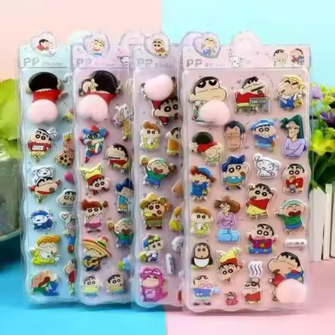 New Cartoon 3D Crayon Shin-chan Bouncy Butt 2pcs/4pcs Stickers Cute Anime Puffy Decoration Hand Acco