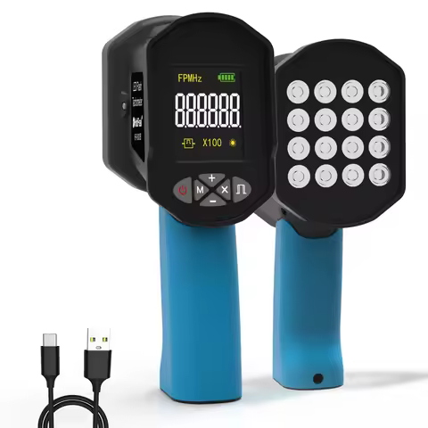 Digital Handheld Stroboscope 60-100000 RPM/Hz, 0.001% High Accuracy Non-Contact LED Tachometer, Adju