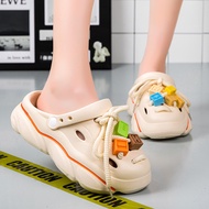 Oasis Shoelace Style Thick-Soled Shit-Stepping Girl Hole Shoes