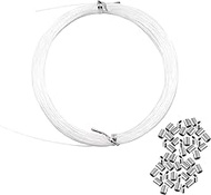 Invisible Hanging Wire Supports Up to 60lbs,98Feet(30M) Clear Picture Wire with 40Pcs Aluminum Crimp