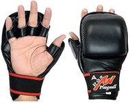 MMA Hybrid All Leather Sparring Shooto Grappling Gloves - 7oz