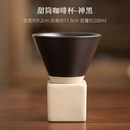 Fypo handmade Clay coffee mug ceramic water cups tea cups with holder 150ml Retro coffee cups