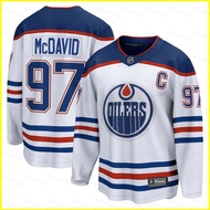 HT1 NHL Edmonton Oilers Jersey McDavid Tshirts Long Sleeve Fans Sports Tops Plus Size  TH1