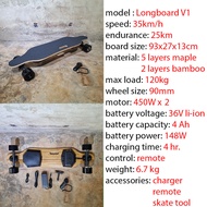 [0402] สเก็ตบอร์ดไฟฟ้า รุ่น Longboard บอร์ดยาว ทำความเร็วได้ดี รับประกัน3เดือน