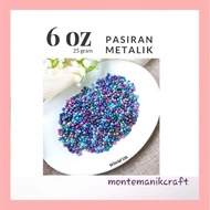 BEADS (25 grams) METALLIC SAND BEADS 6 oz (4 mm) MONTEMANIK CRAFT