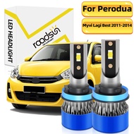 【For Perodua】Myvi Lagi Best 2011-2014 LED Car Headlight Bulbs 1 Pair Headlamp 6000K White 11000LM Su