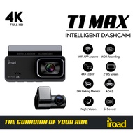 Iroad T1 MAX Intelligent Dashcam SONY Camera Lens 4K Full HD Smart Car Front-Rear