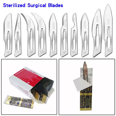 10PCS Swann-Morton Sterilized Surgical Blade 11 12D 15C 40 Double Edged Carbon Steel Stand Alone Pac