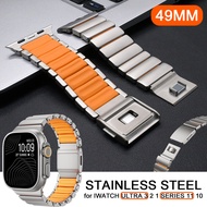 Stainsess Steel Rubber Band for IWatch Ultra 3 2 1 49mm 46mm 45mm 44mm Bracelet Metal Strap for Iwat