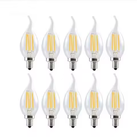 10PCS LED C35 C35L 4W 6W 8W AC DC 220V Dimmable Filament Bulb E14 Light Vintage Edison Lamp Retro Gl