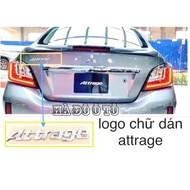 Attrage Braille Sticker on the Back of Mitsubishi Attrage