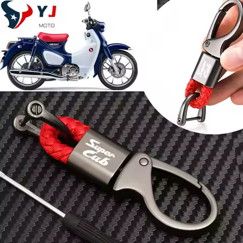 For Honda Super CUB C50 C70 90 110 C125 C 50 102 125 125CC Motorcycle Accessories Braided Rope Keyri