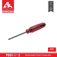 KTC ไขควงปากแฉก ก้านดำ ด้ามพลาสติก รหัสสินค้า PDD1-1 ~ 3