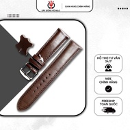 LONGINESS Watch Strap Plain Brown Metal Buckle, Many Sizes 12,13,14,15,16,17,18,19,20,21,22,24mm