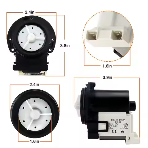 4681EA2001T Washer Drain Pump Motor for Kenmore&LG Washer Replacement AP5328388 4681EA1007G for WM21