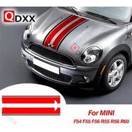 Car Hood Engine Cover Vinyl Decal Bonnet Stripe Stickers For MINI Cooper F55 F56 R56 Countryman R60 