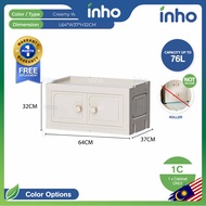 INHO L64cm 2 Doors Wardrobe Multipurpose Foldable Stackable Storage Cabinet Storage Box With Roller
