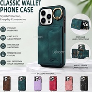 Matte Wallet Case for Samsung Galaxy S25 S24 S23 FE S22 S21 A05 A05s A15 A25 5G Plus Ultra Ring Grip