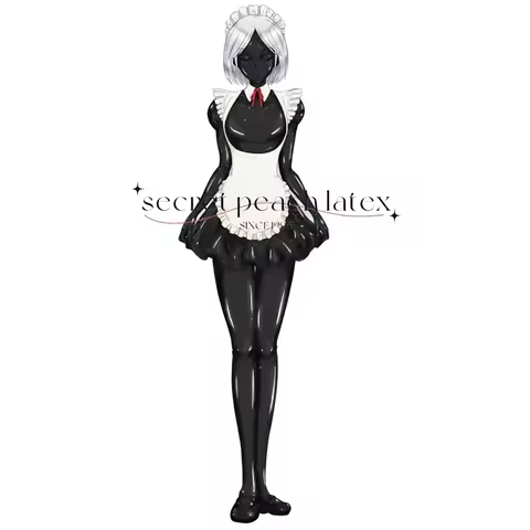 Latex Dress Maid Uniform Dress With Latex Legging Latex Apron Hairband Customized