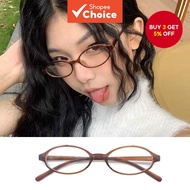 Y2K Anime Oval Glasses Vintage Small Frame Fashion Eyewear for Men Women
