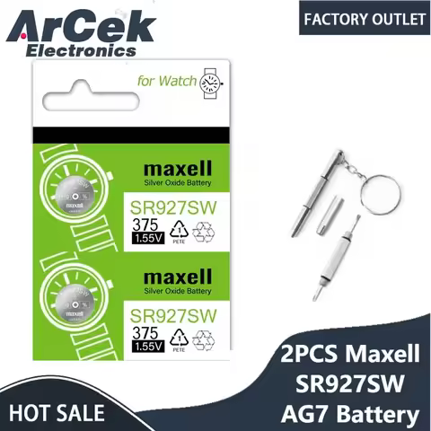 2PCS Original-Maxell SR927SW Lithium Batteries AG7 395 LR927 395AL926F Button Battery for Watch Toys