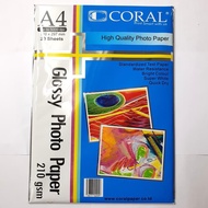 CORAL GLOSSY PHOTO PAPER A4 210 GSM