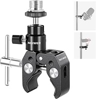 NEEWER Crab Clamp Articulated Mini Ball Head, Super Clamp Mic Mount with 1/4" to 5/8" Thread for Mic