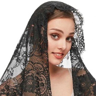 Church Veil Mantilla Latin Mass Veils Floral Lace Design Head Covering for catholic Chapels Confirma
