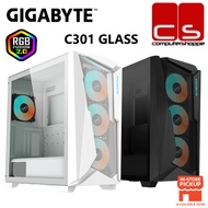 Gigabyte C301 GLASS E-ATX Mid-Tower PC Case with 4 ARGB Fans - Black/White