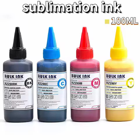 100ML Sublimation Ink For Epson Desktop Printer Heat Transfer Ink For T Shirt Cotton, Mugs, Metal Su