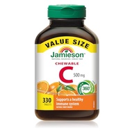 Jamieson Chewable Vitamin-C 500mg Value Supplement Pack(330 Count), Tangy Orange, Imported from Cana
