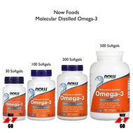 ✅READY STOCK✅ Now Foods, Molecularly Distilled Omega-3, 180 EPA/120 DHA, 30 / 100 / 200 / 500 Softgels