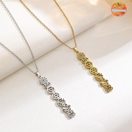 INTOO 7 Chakra Pendant Necklaces, Stainless Steel Flower Pendant Chakra Flower Necklaces, Fashion Go