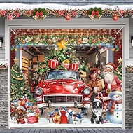 7 x 8 Ft Red Truck Garage Door Banner Decorations