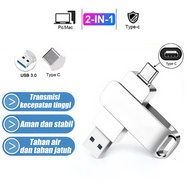 แฟลชไดรฟ์ USB พร้อมฟังก์ชั่น OTG สำหรับ iPhone 15/16 แฟลชไดรฟ์ 2-in-1 เข้ากันได้กับโทรศัพท์ Android/