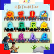 Mainan Kereta Api Jawi Huruf Abc Number Train Educational Jawi Alphabet Train Toy Kanak-Kanak Belaja