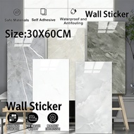30*60cm Kitchen Wall Sticker Wall Paper Dinding Bathroom Wallpaper Waterproof Dapur Marble Wall Tile