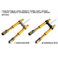 Rapido Adjustable USD Front Fork Set 42mm + Light Weight Steering T Bracket 42mm Combo Set