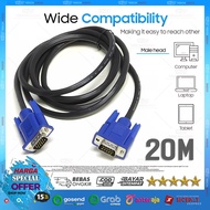 20M VGA Cable 20 Meter/ 2000CM Male to Male Silver High Quality 